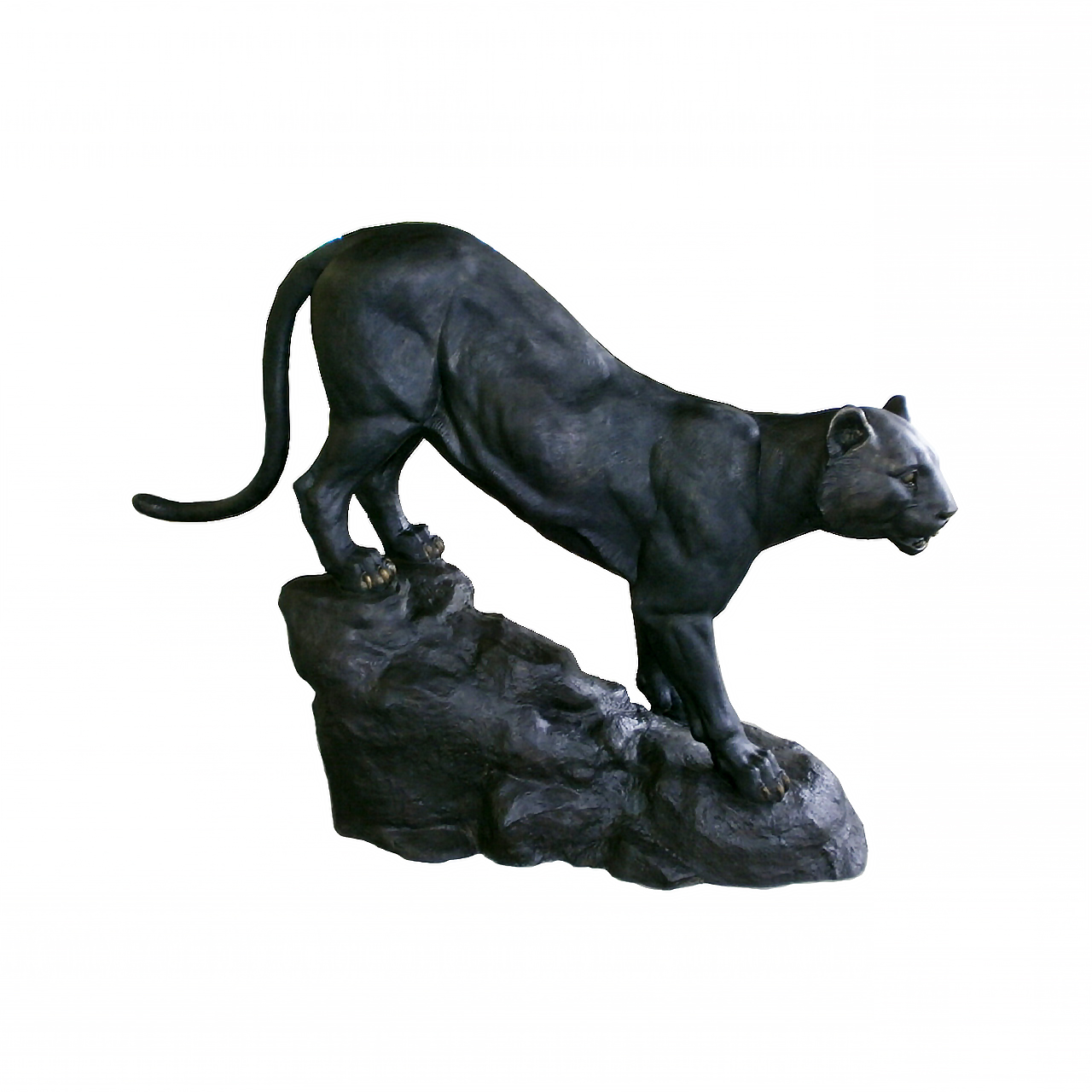 SRB706685 Bronze Panther on Rock Sculpture