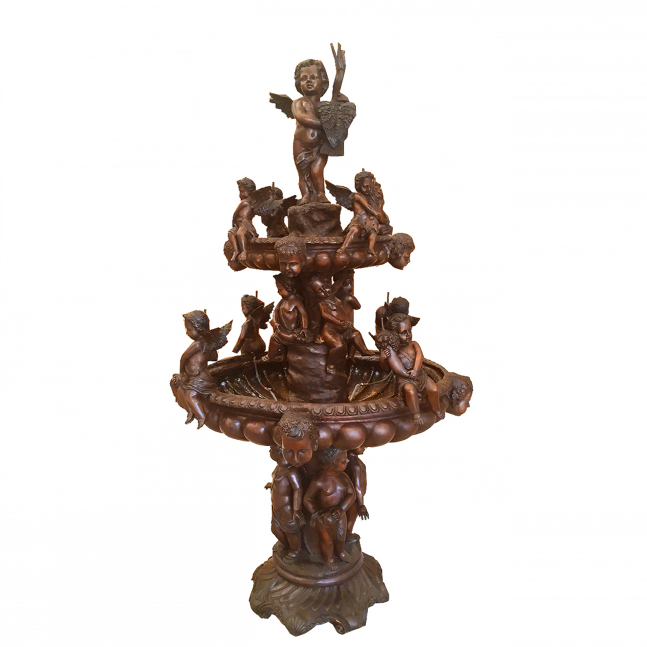 SRB707186 Bronze Cherubs & Birds Tier Fountain Metropolitan Galleries Inc