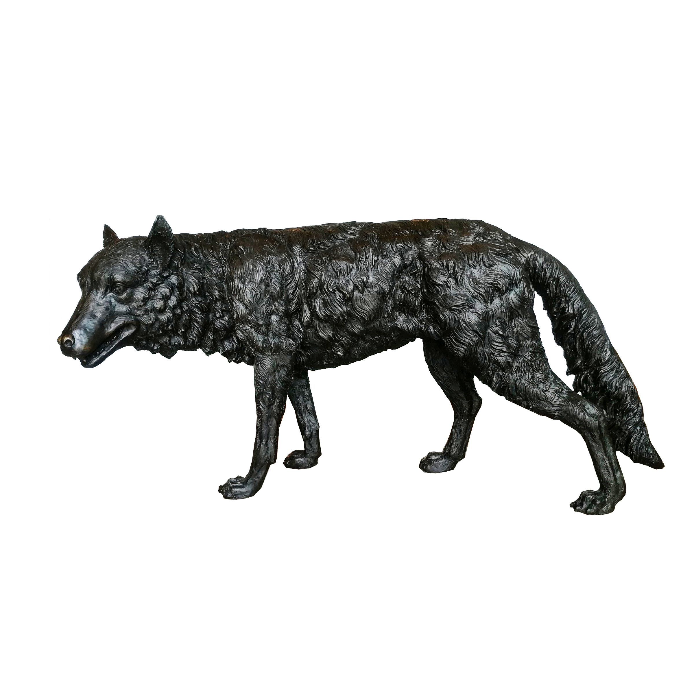SRB707515 Bronze Wolf Sculpture Metropolitan Galleries Inc.