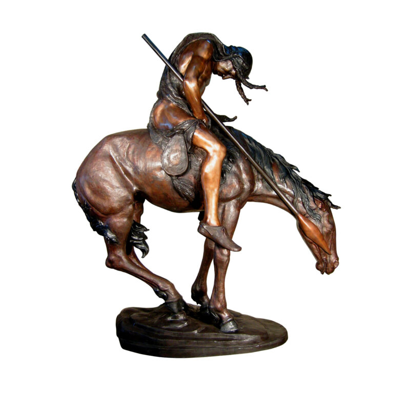 SRB057655 Bronze End of Trail Indian on Horse Sculpture by Metropolitan Galleries Inc