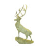 Bronze Verdigris Deer on Rock Sculpture