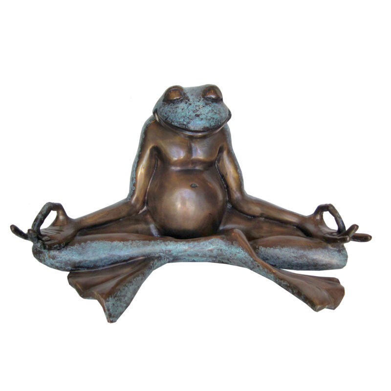 SRB706982 Bronze Meditating Frog Sculpture by Metropolitan Galleries Inc