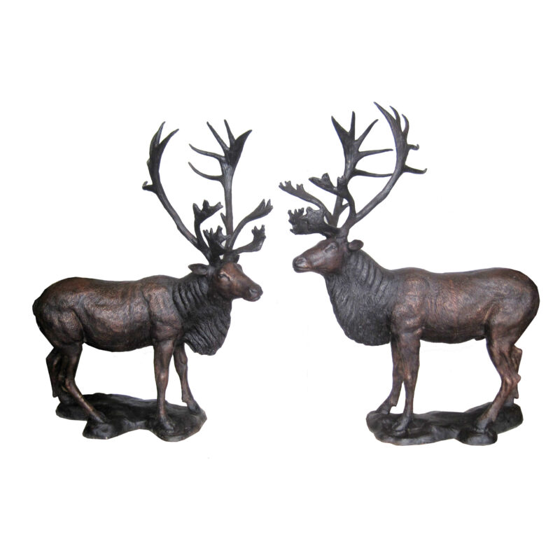 SRB707084-S Bronze Moose Sculpture Pair by Metropolitan Galleries Inc