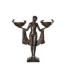 Bronze Art Deco Nude Goddess Standing Fountain