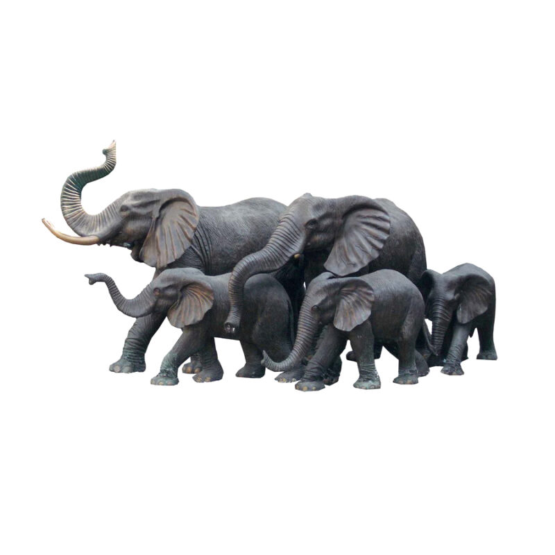 SRB704331 Bronze Elephant Family Sculpture Set by Metropolitan Galleries Inc