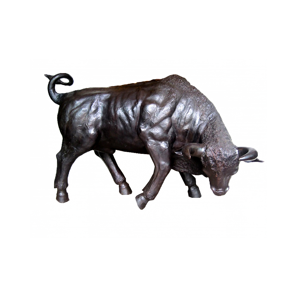 SRB706714 Bronze Grazing Bull Sculpture by Metropolitan Galleries Inc