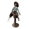 Bronze Cowboy on Saddle Sculpture