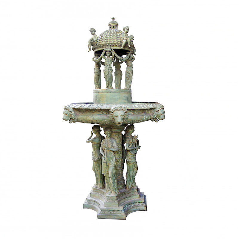 SRB704908 Bronze Domed Ladies Garland Tier Fountain by Metropolitan Galleries Inc