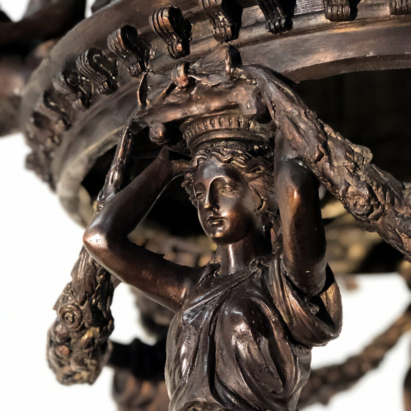 SRB704908 Bronze Lady Musicians & Cupids Domed Garland Fountain by Metropolitan Galleries Inc Detail 2
