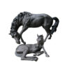 Bronze Mother Horse & Colt Sculpture Set