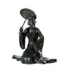 Bronze Japanese Lady with Shade Sculpture