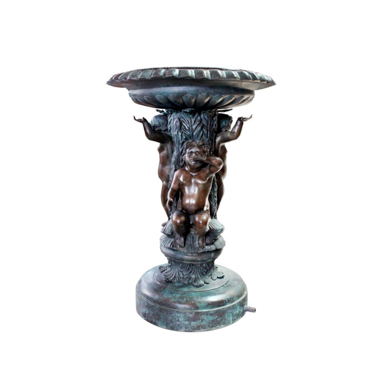SRB992506 Bronze Three Boys Urn Fountain by Metropolitan Galleries Inc