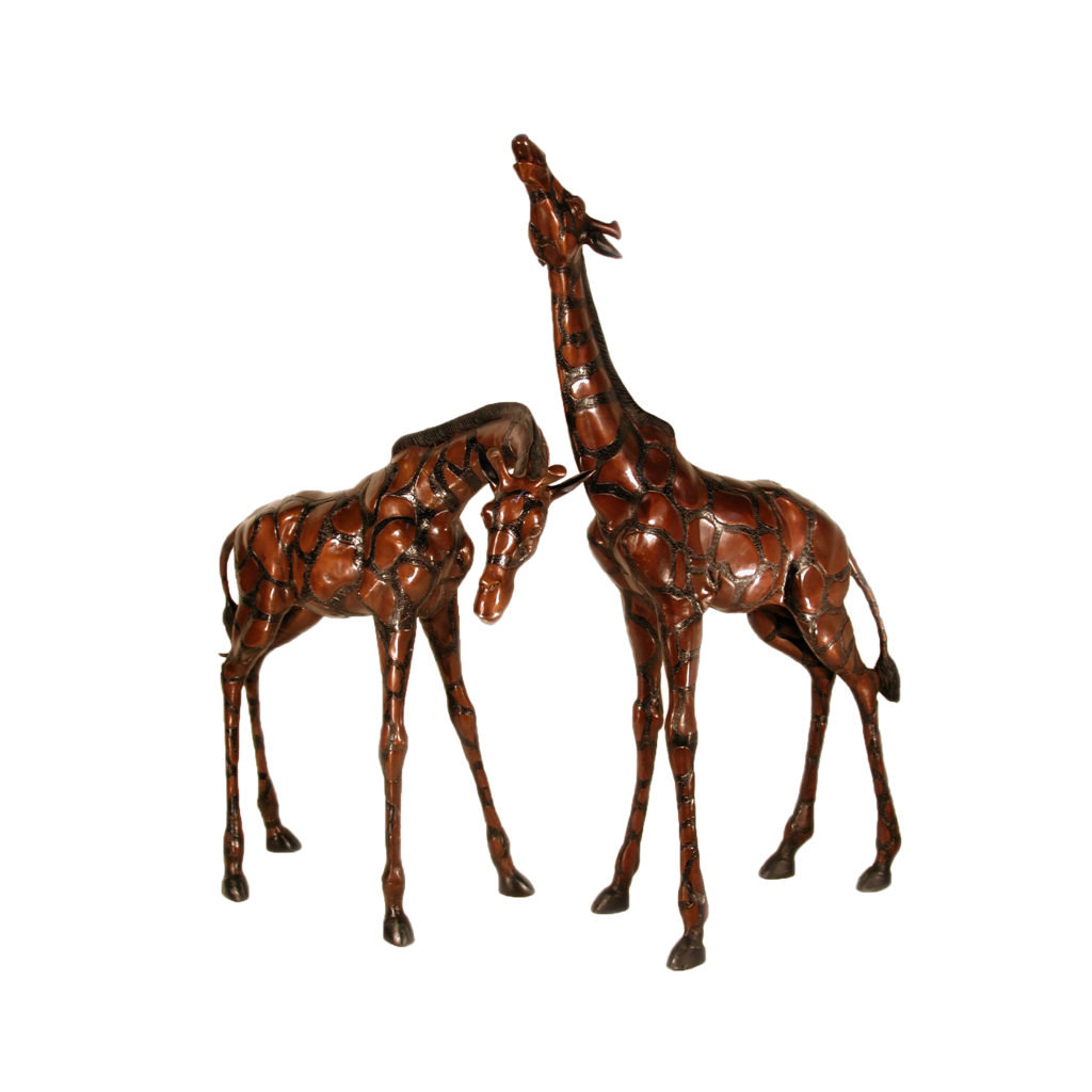 Bronze Animals Bronze Girffe Sculpture Set Metropolitan Galleries Inc