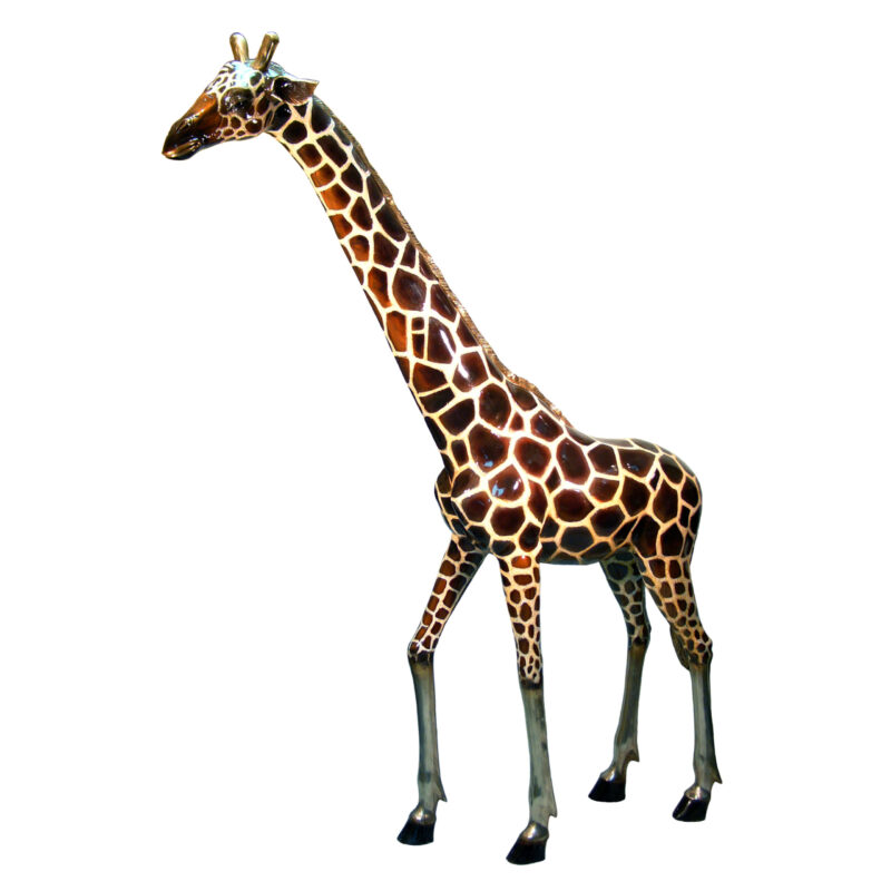 SRB050480C Bronze Large Giraffe Sculpture with Color Patina by Metropolitan Galleries Inc.