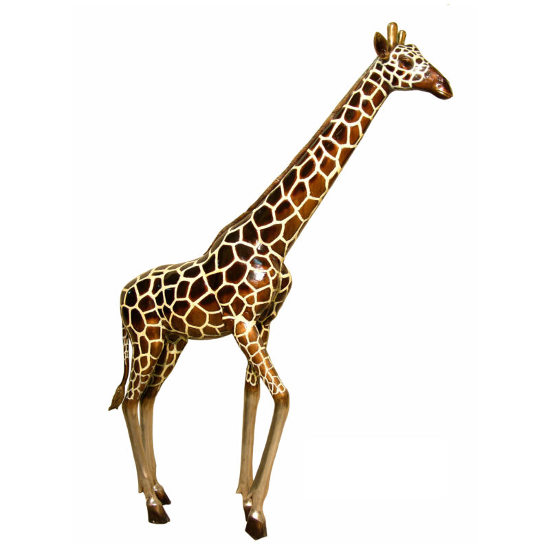 SRB050490C Bronze Large Giraffe Sculpture with Color Patina by Metropolitan Galleries Inc