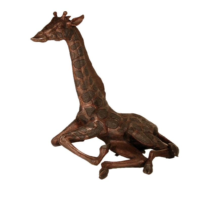 SRB055019 Bronze Sitting Giraffe Sculpture by Metropolitan Galleries Inc