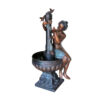 Bronze Nude Woman by Birdbath Fountain