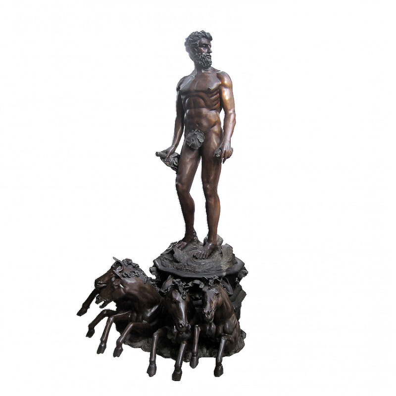 SRB705599 Bronze Zeus & Horses Fountain Sculpture by Metropolitan Galleries Inc