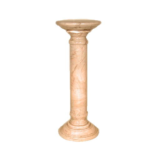 JBP025170 Marble Circular Pedestal Desert Peach 14 x 36 inches by Metropolitan Galleries Inc