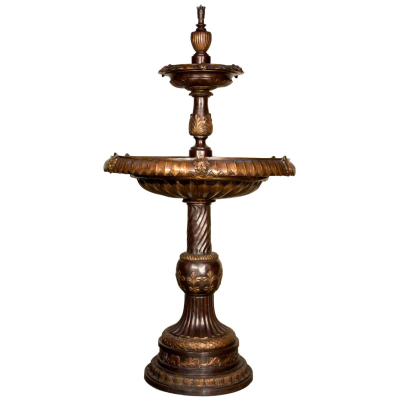 SRB018083 Bronze Classical Leaf Tier Fountain by Metropolitan Galleries Inc