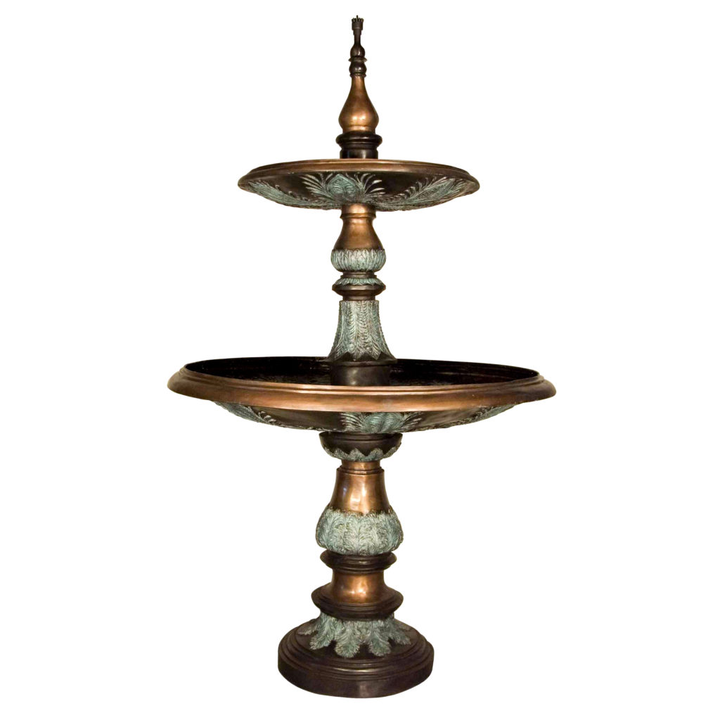 Bronze Elegant Leaf Tier Fountain Metropolitan Galleries Inc.