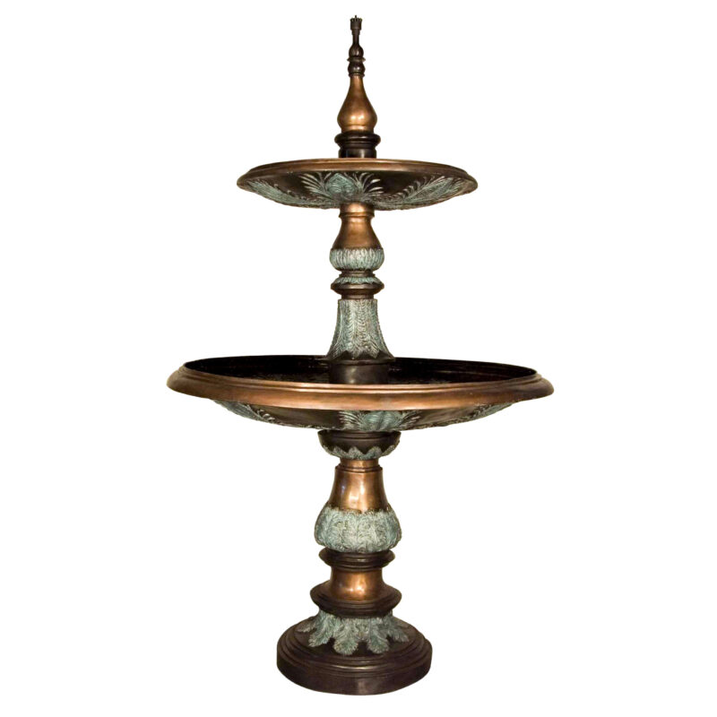 SRB094087 Bronze Elegant Leaf Tier Fountain by Metropolitan Galleries Inc