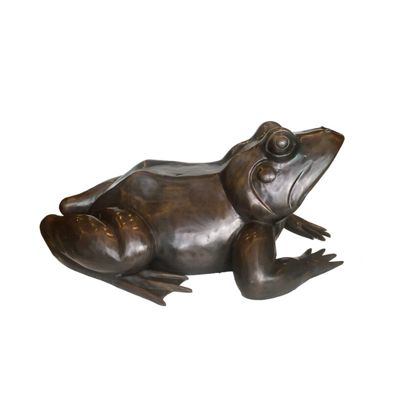 SRB702976 Bronze Frog Fountain Sculpture Brown Patina by Metropolitan Galleries Inc