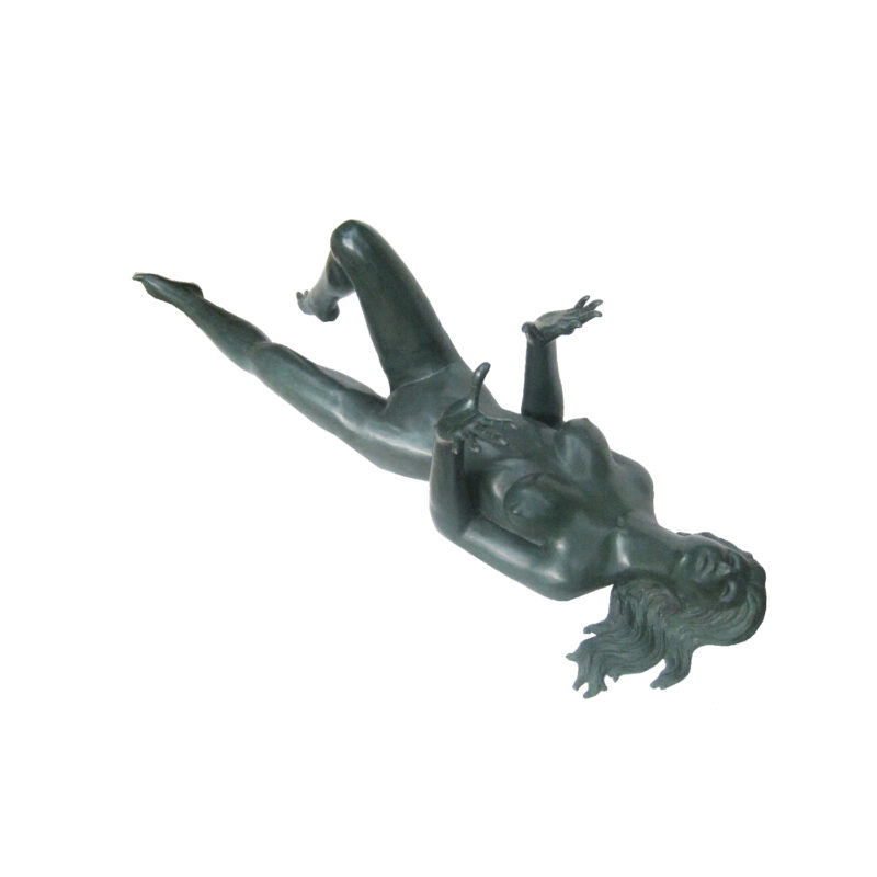 SRB706626 Bronze Lying Nude Lady Coffee Table Sculpture by Metropolitan Galleries Inc