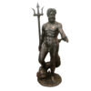 Bronze Neptune on Fish Holding Trident Sculpture