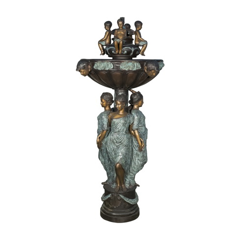 SRB047014 Bronze Mothers & Children Fountain by Metropolitan Galleries Inc