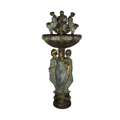 SRB047036 Bronze Ladies Fountain by Metropolitan Galleries Inc
