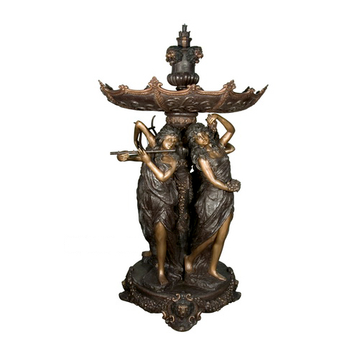 SRB052535 Bronze Four Lady Musicians Fountain by Metropolitan Galleries Inc