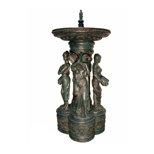 SRB055779 Bronze Four Ladies Pouring Jar Fountain by Metropolitan Galleries Inc