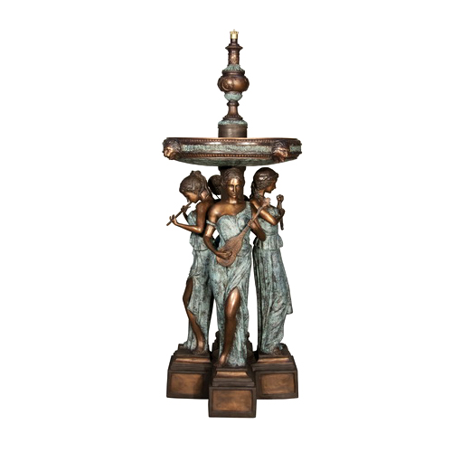 SRB057799 Bronze Lady Musicians Petite Fountain by Metropolitan Galleries Inc
