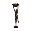 Bronze Art Deco Nude Lady Standing Fountain