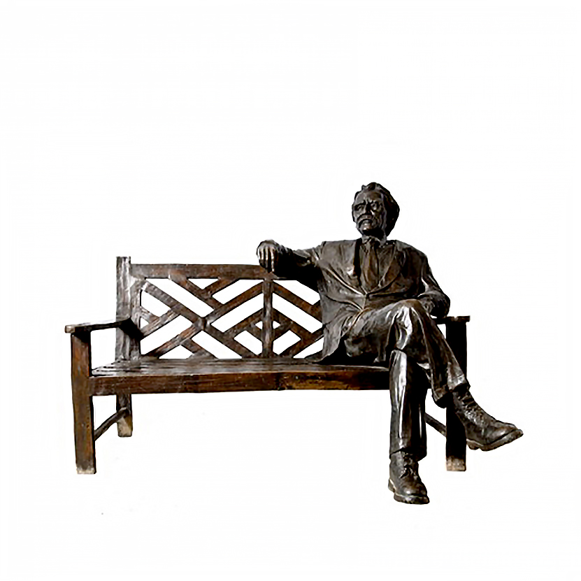 SRB96127 Bronze 'The Storyteller' Man on Bench Sculpture by Metropolitan Galleries Inc