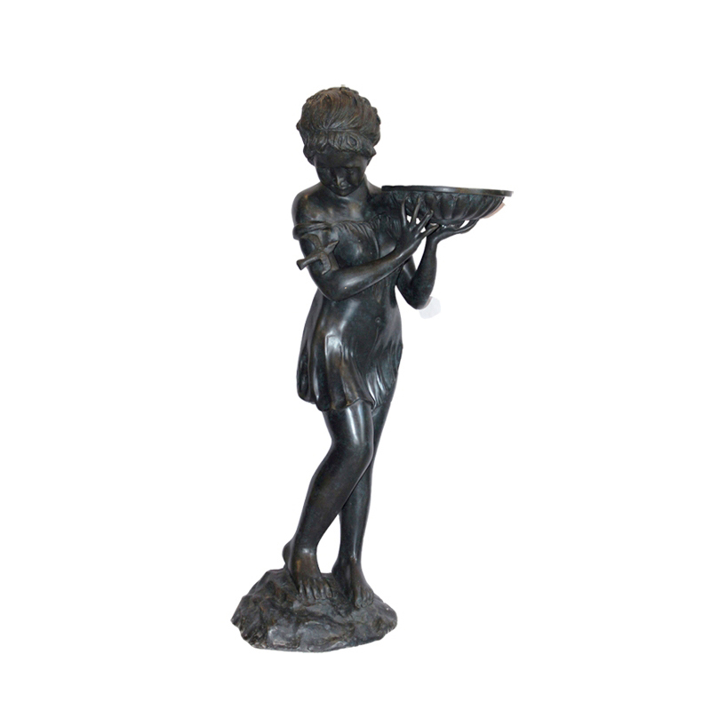 SRB991697 Bronze Birdbath Lady Fountain Sculpture by Metropolitan Galleries Inc