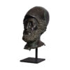 Bronze Roman Greco Male Head Partial Artifact Sculpture