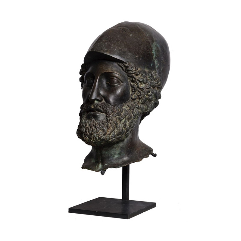 SRB53047 Bronze Roman Greco Male Head Partial Artifact Sculpture by Metropolitan Galleries Inc