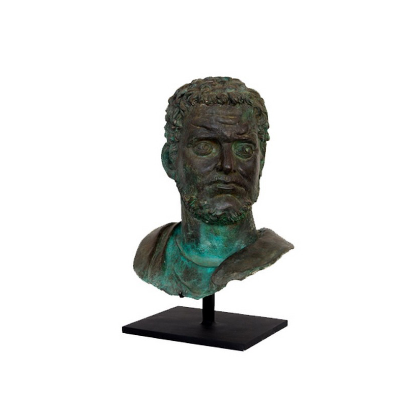 SRB53049 Bronze Male Bust Partial Artifact Sculpture by Metropolitan Galleries Inc