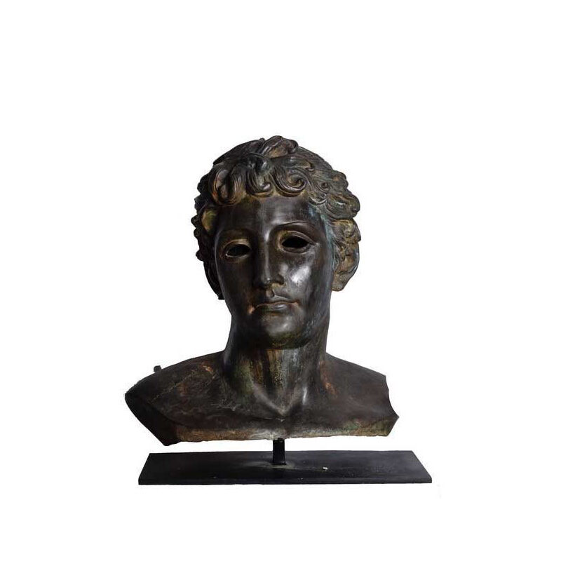 SRB53051 Bronze Male Head Partial Artifact Sculpture by Metropolitan Galleries Inc