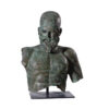 Bronze Roman Greco Male Bust Partial Artifact Sculpture