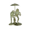Bronze Frogs holding Umbrella Fountain Sculpture