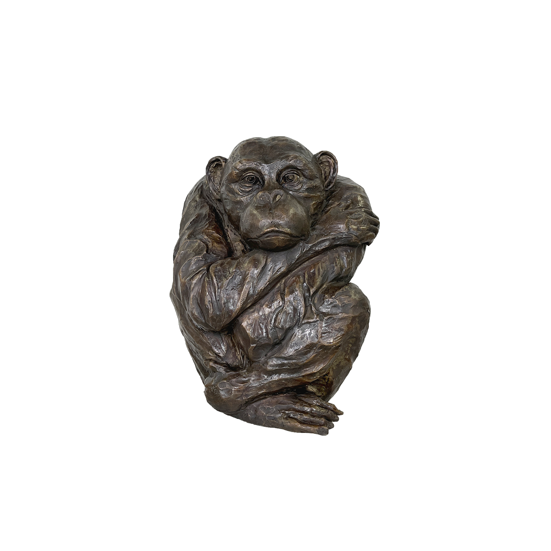 Bronze Lonely Monkey Sculpture