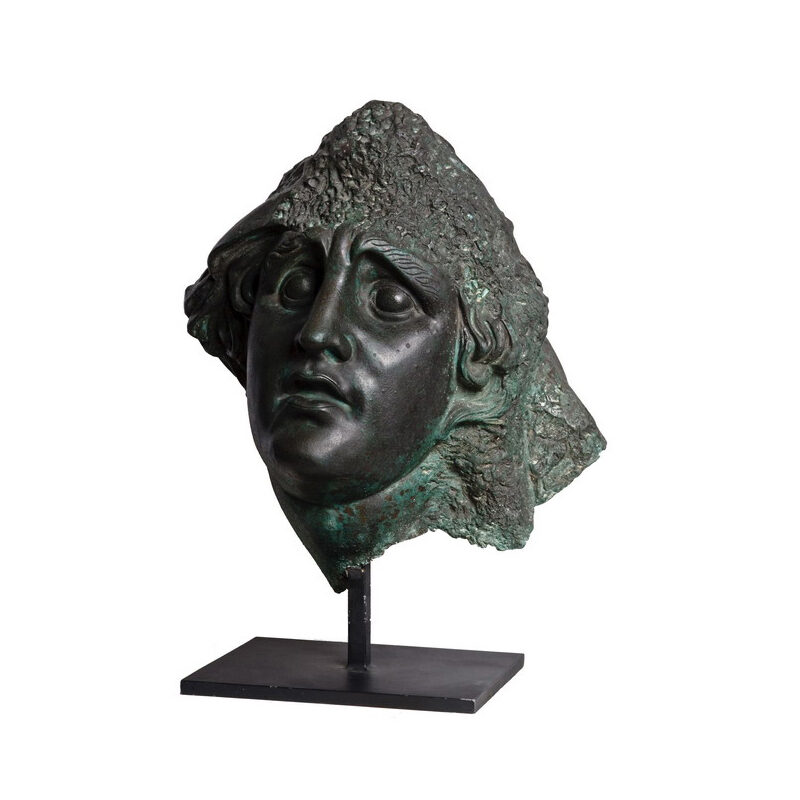 SRB910038 Bronze Emerging Head Partial Artifact Sculpture by Metropolitan Galleries Inc