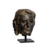 Bronze Male Head Partial Artifact Sculpture
