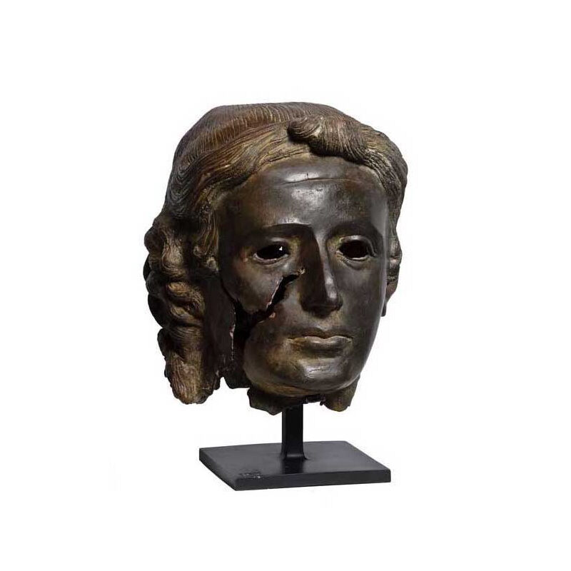 SRB910071 Bronze Male Head Partial Artifact Sculpture by Metropolitan Galleries Inc