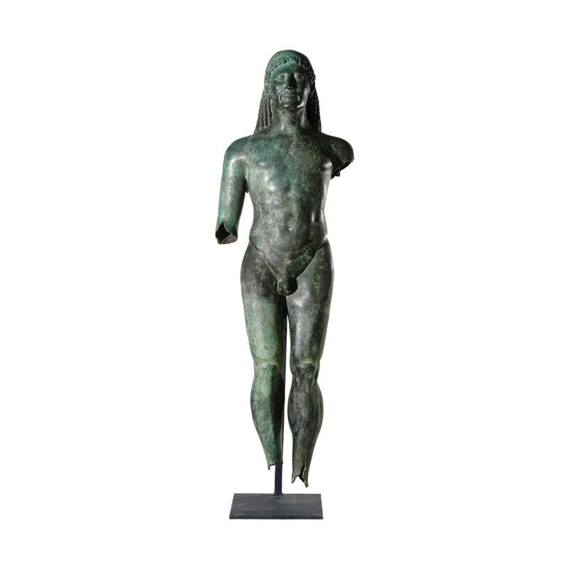 SRB910074 Bronze Nude Male Roman Greco Partial Artifact Sculpture by Metropolitan Galleries Inc
