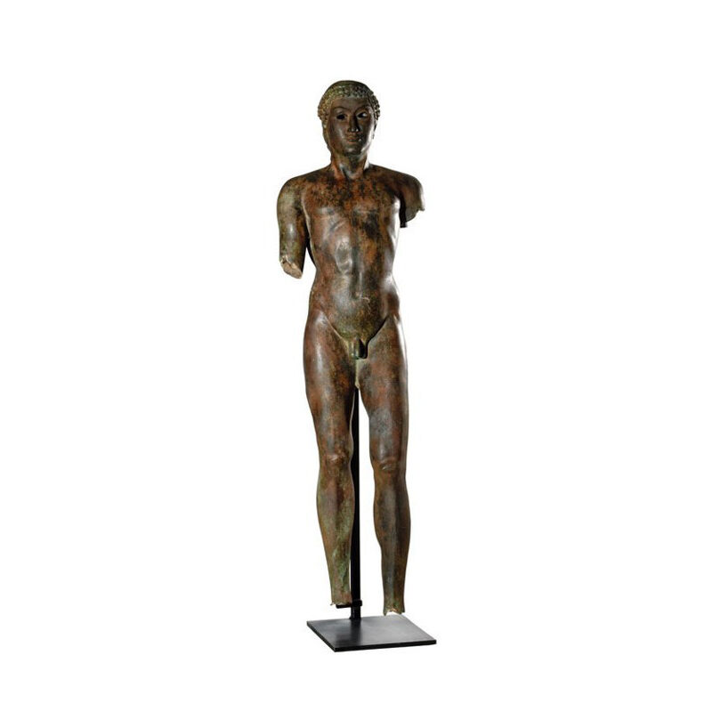 SRB910075 Bronze Nude Greco Roman Male Partial Artifact Sculpture by Metropolitan Galleries Inc