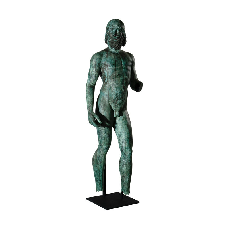 SRB910080 Bronze Nude Roman Greco Male Partial Artifact Sculpture by Metropolitan Galleries Inc